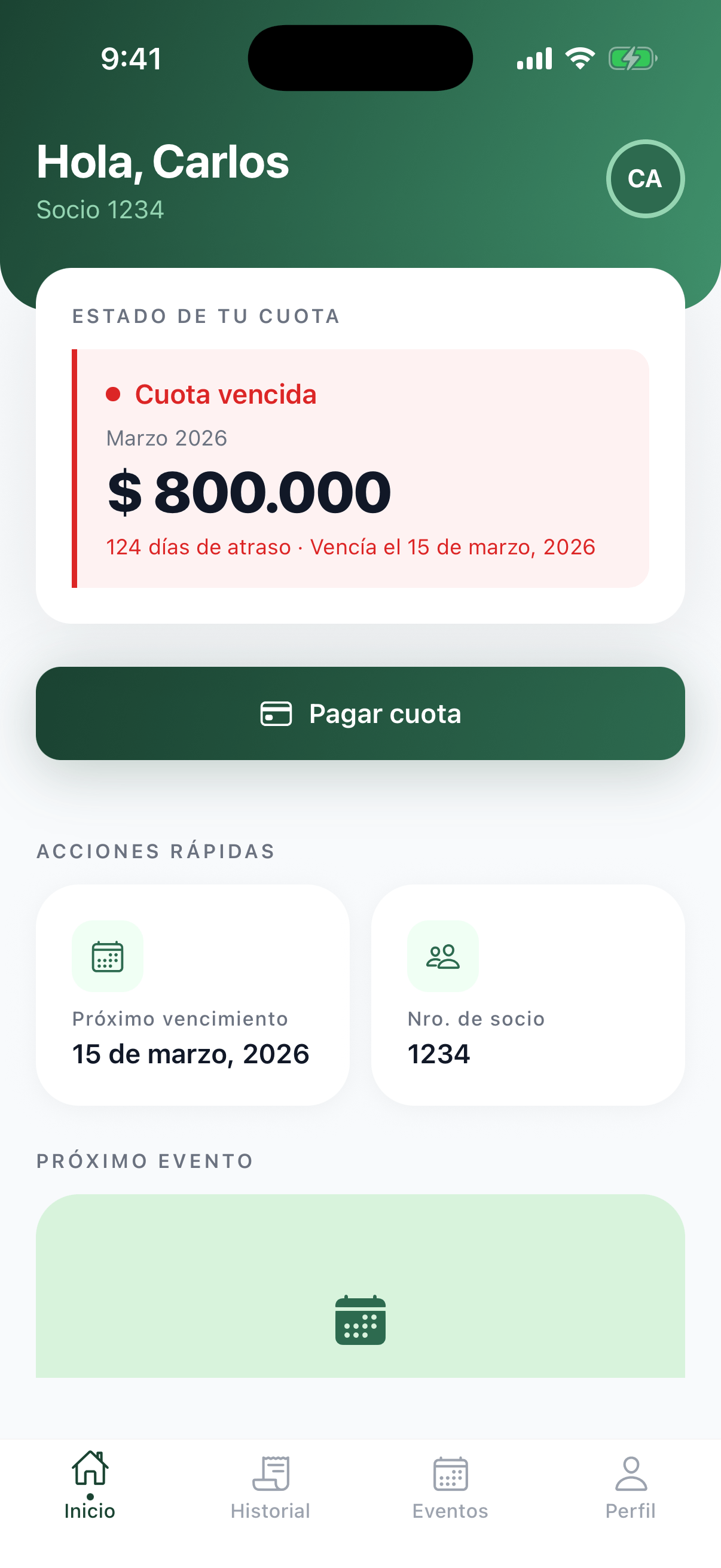 Home — dues status