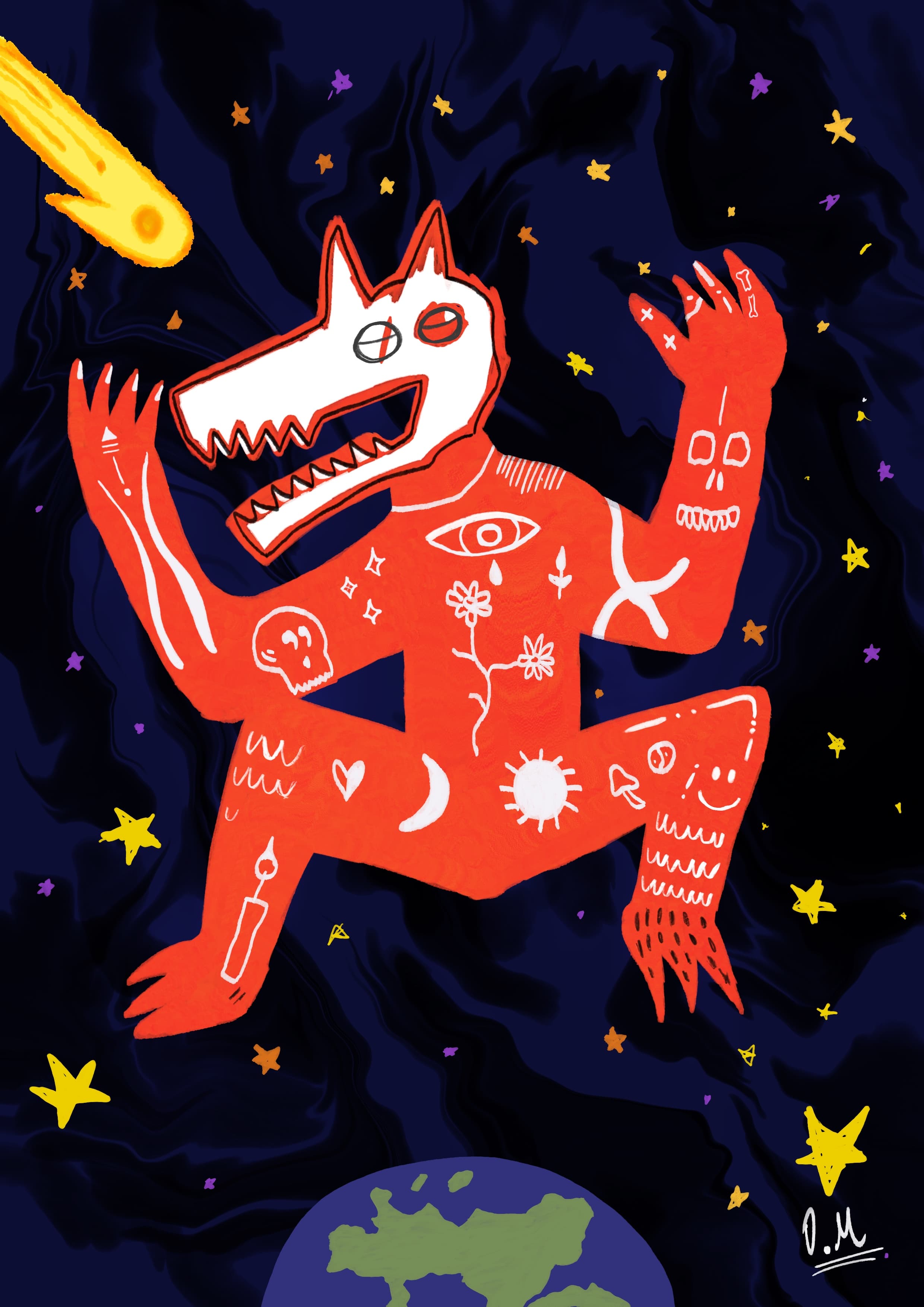 Cosmic creature illustration
