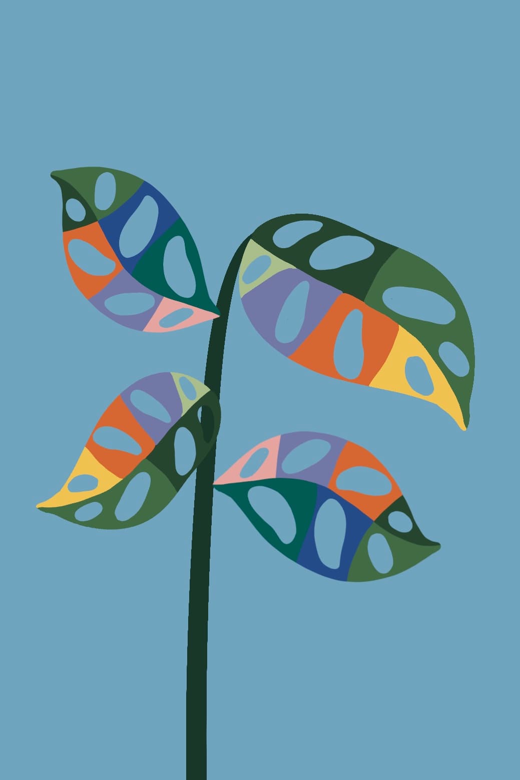 Monstera pop illustration