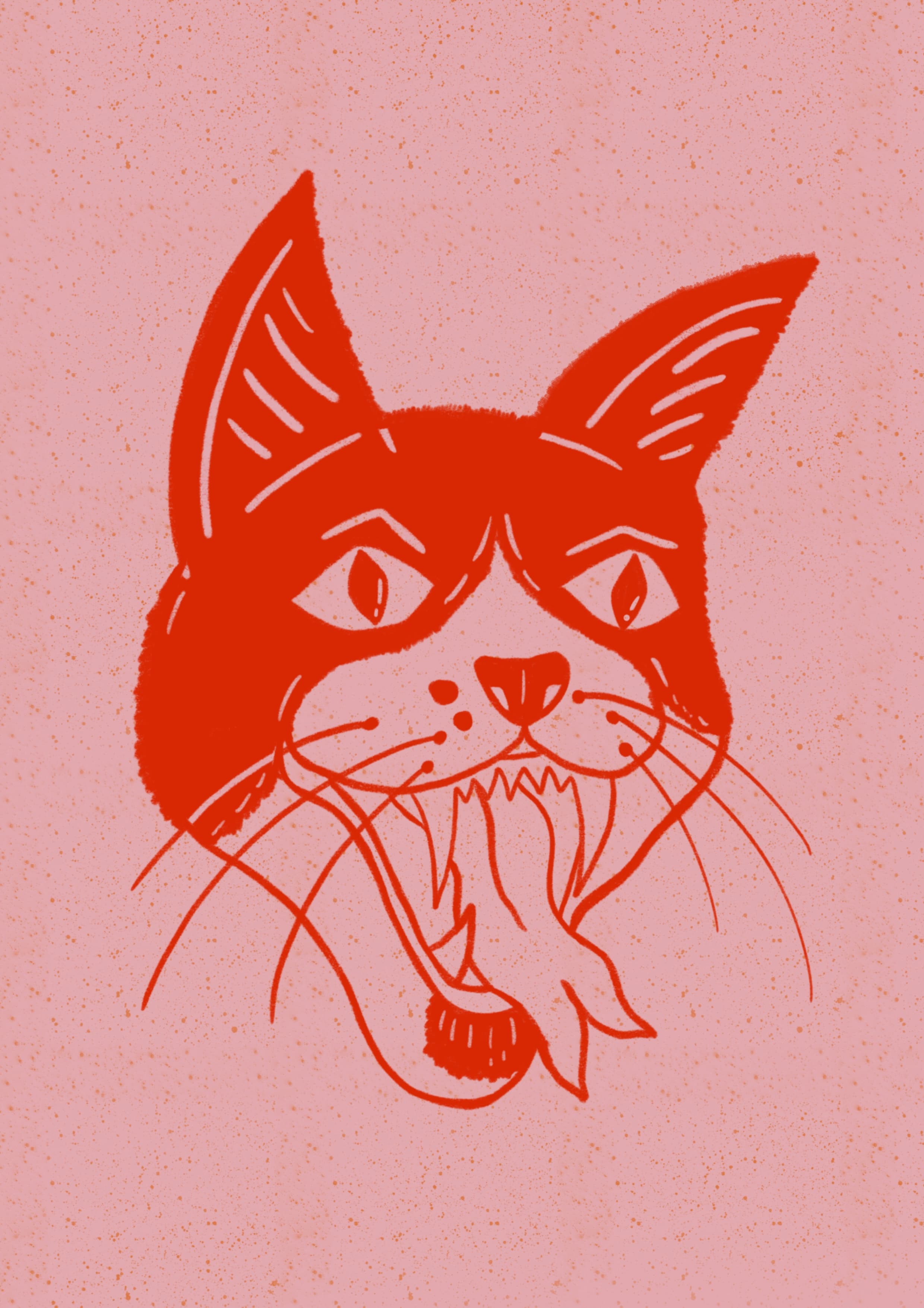 Red cat illustration