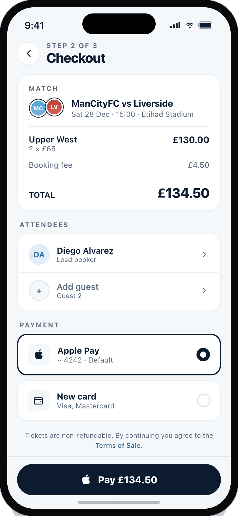 Manchester City app — Checkout