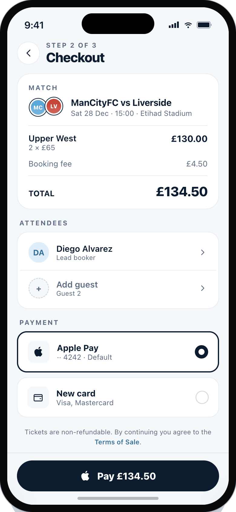 Manchester City app — Checkout