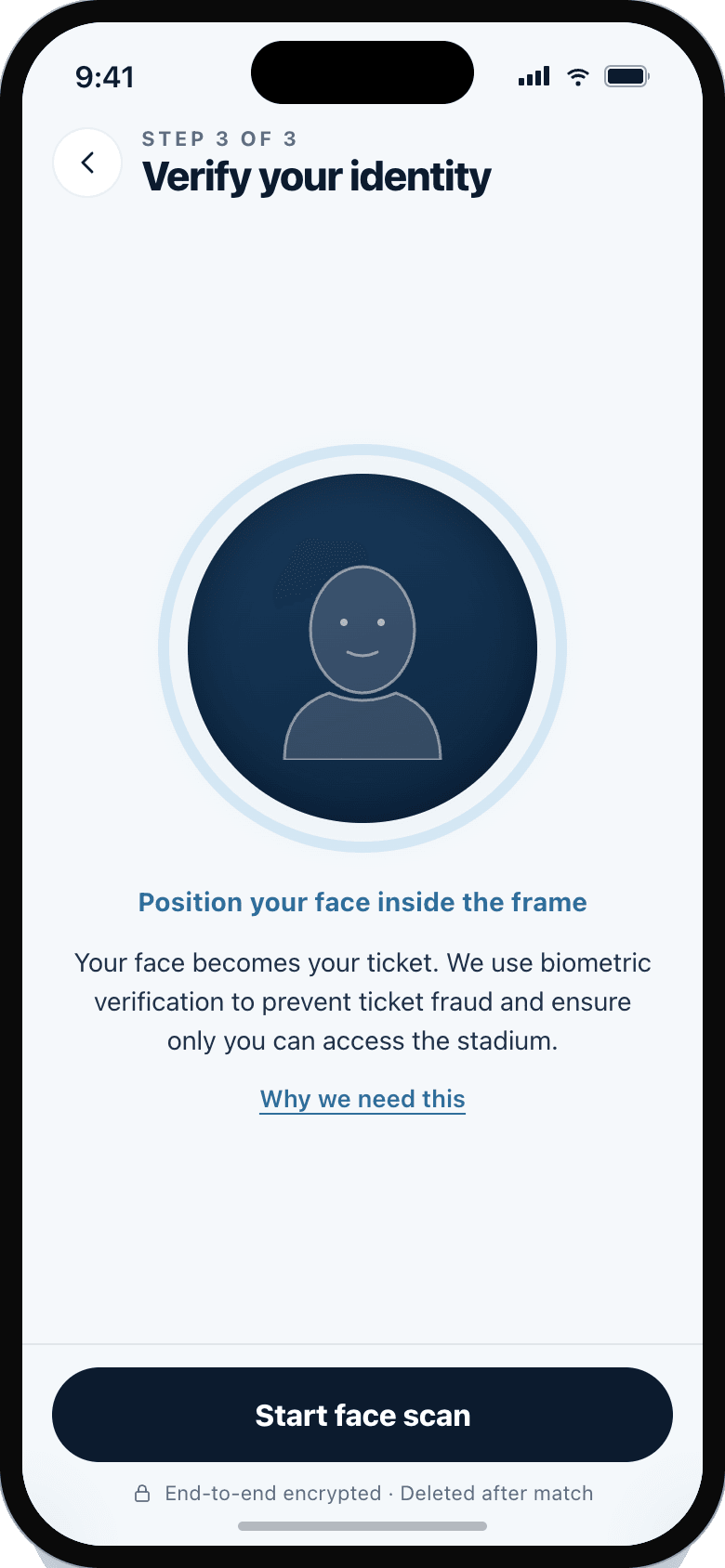 Manchester City app — Biometric access