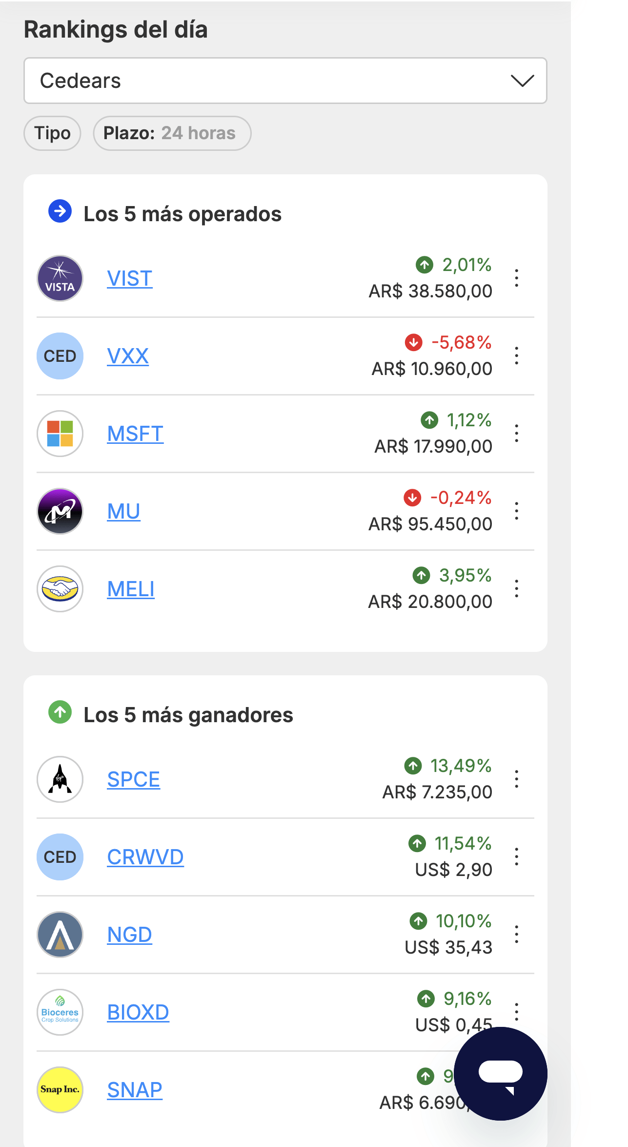 Cotify — Mercado mobile screen